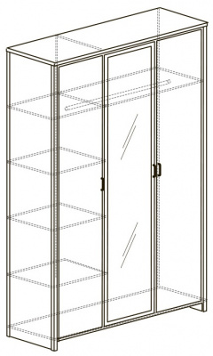 Шкаф 3-х дверный Гранж №885